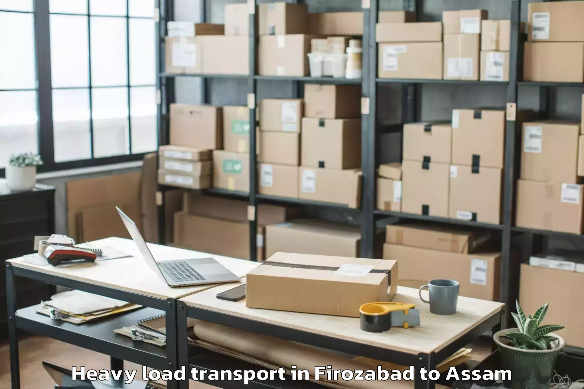 Reliable Firozabad to Dibrugarh University Heavy Load Transport